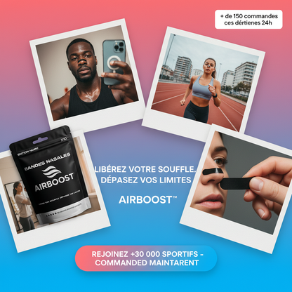 AirBoost™ – شرائط أنف مضادة للاحتقان | تنفس أقصى فوري (الرياضة والنوم)